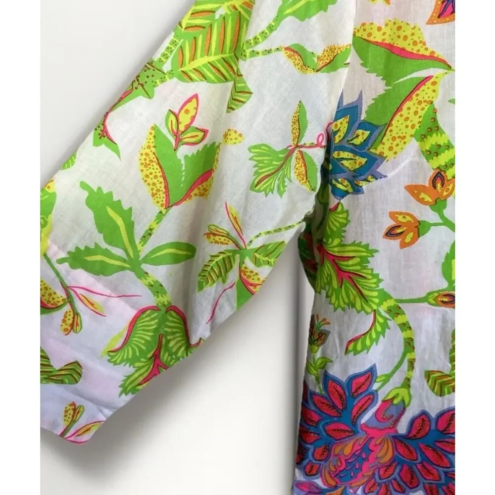 Gretchen Scott Glorious Split Neck Tunic Top & Pants Women’s Floral Small - Picture 9 of 16